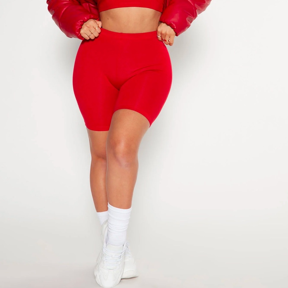 Red Biker Shorts